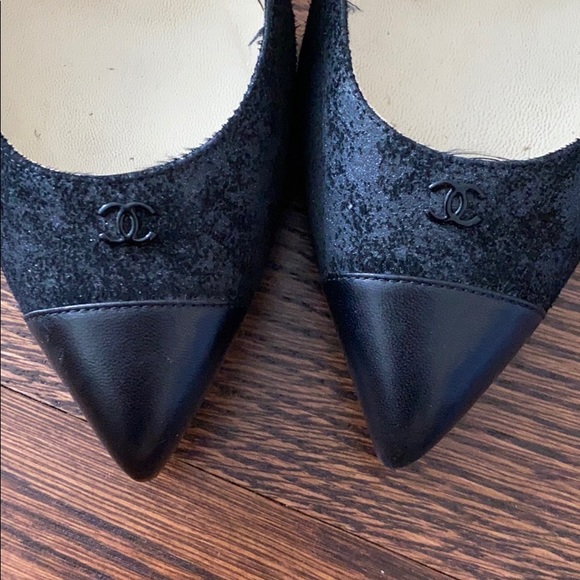 AUTH CHANEL black pumps 35.5 - Picture 4 of 6